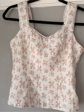 NWT The Raconteur floral textured corset tank top